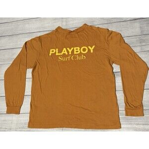 PacSun Playboy Surf Club Long Sleeve T Shirt Y2K Size Medium Orange Defect